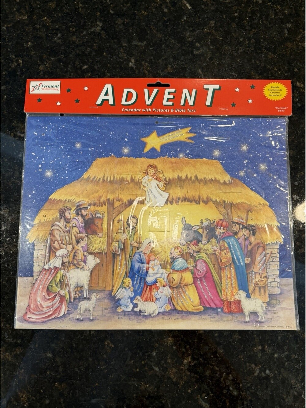 Vtg Vermont Christmas Company Advent Calendar “The Stable” Rare New Sealed
